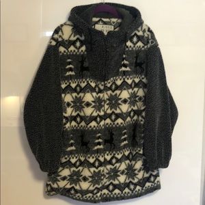 Vintage East West Women’s Hooded Fleece Jacket Sm